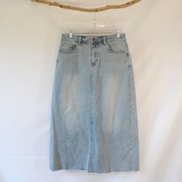 The Main Street Exchange Dresses & Skirts - NWT The Main Street Exchange Laura Long Midi Skirt Size 6 Light Wash Blue Denim